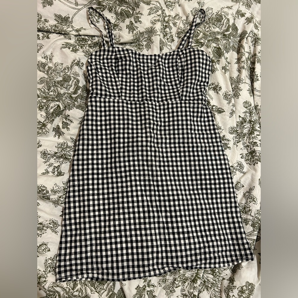 Brandy Melville black and white gingham cotton dress